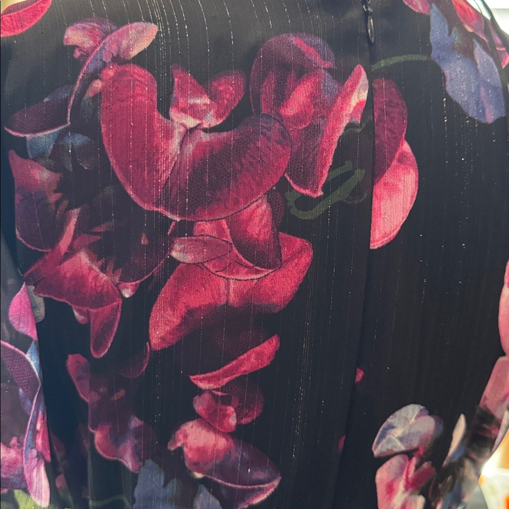 SLNY Black and Purple Floral Maxi Dress - Picture 3 of 5